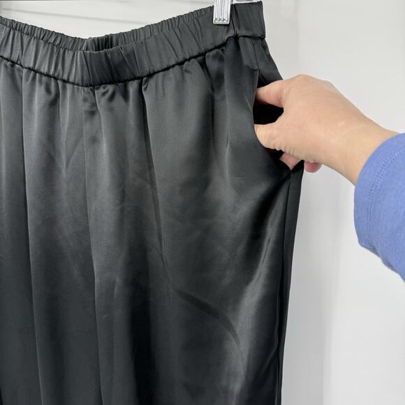 FRAME Black Satin Pull-On Jogger Pants Womens Medium Business Casual Party - Picture 7 of 8